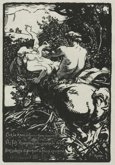 Framed Print : The Centaur, 1896. Creator: Auguste Louis Lepere (French, 1849-1918) Framed Print : The Centaur, 1896. Creator: Auguste Louis Lepere (French, 1849-1918)
