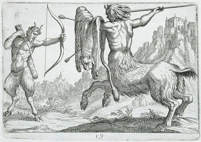 Framed Print : A Centaur Attacking a Satyr, 1610. Creator: Hendrick Hondius I Framed Print : A Centaur Attacking a Satyr, 1610. Creator: Hendrick Hondius I