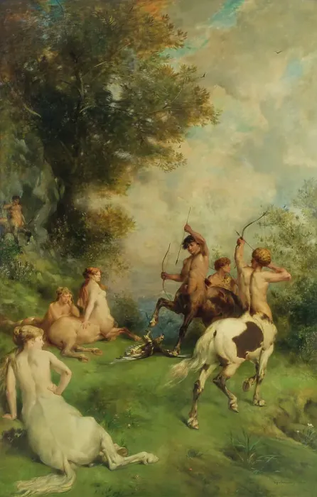 Framed Print : Centaurs, 1868. Creator: Eugene Fromentin Framed Print : Centaurs, 1868. Creator: Eugene Fromentin