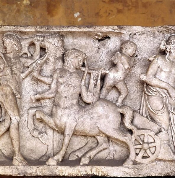 Centaurs pulling a cart