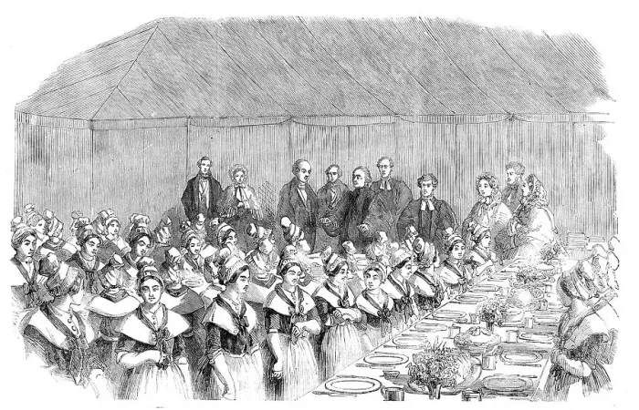 Framed Print : The Centenary Fete of the Asylum for Female Orphans - the Archbishop of Canterbury Saying Grace, 1858 Creator: Unknown Framed Print : The Centenary Fete of the Asylum for Female Orphans - the Archbishop of Canterbury Saying Grace, 1858 Creator: Unknown