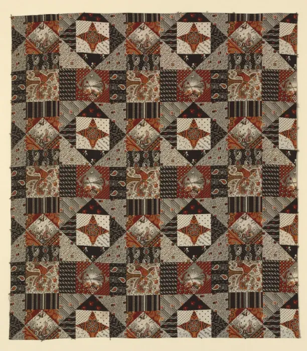 Framed Print : Centennial Print (Furnishing Fabric), New Hampshire, c. 1875 Framed Print : Centennial Print (Furnishing Fabric), New Hampshire, c. 1875