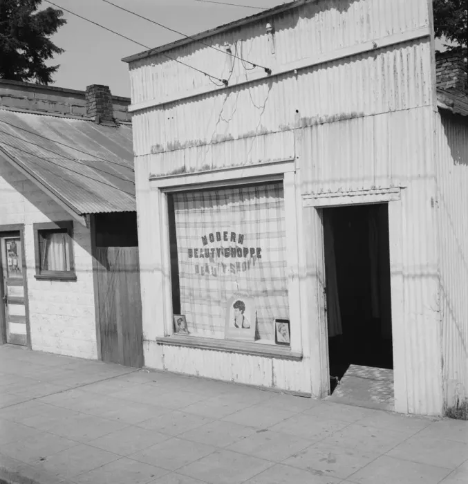 Framed Print : In the center of town, Tenino, Thurston County, Western Washington, 1939. Creator: Dorothea Lange Framed Print : In the center of town, Tenino, Thurston County, Western Washington, 1939. Creator: Dorothea Lange