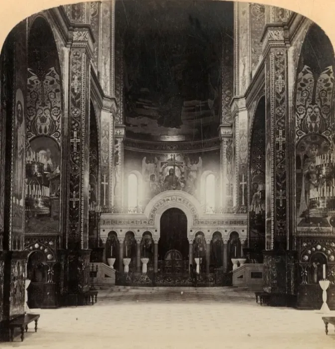 Framed Print : Central Aisle of Vladimir Cathedral, Kief - the most beautiful Church in Russia, 1898 Framed Print : Central Aisle of Vladimir Cathedral, Kief - the most beautiful Church in Russia, 1898