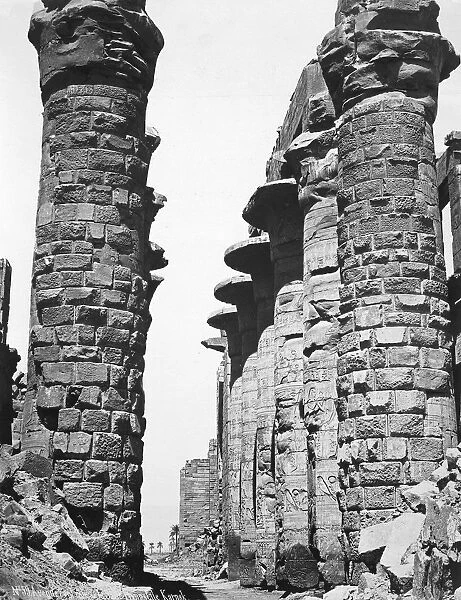 Central alley of the great temple at Karnak, Egypt, 1878