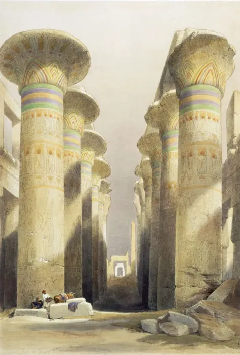 Framed Print : Central avenue of the Great Hall of Columns, Karnak, Egypt, 19th century. Artist Framed Print : Central avenue of the Great Hall of Columns, Karnak, Egypt, 19th century. Artist