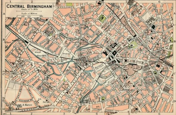 Framed Print : Central Birmingham, c20th Century. Artist: John Bartholomew Framed Print : Central Birmingham, c20th Century. Artist: John Bartholomew