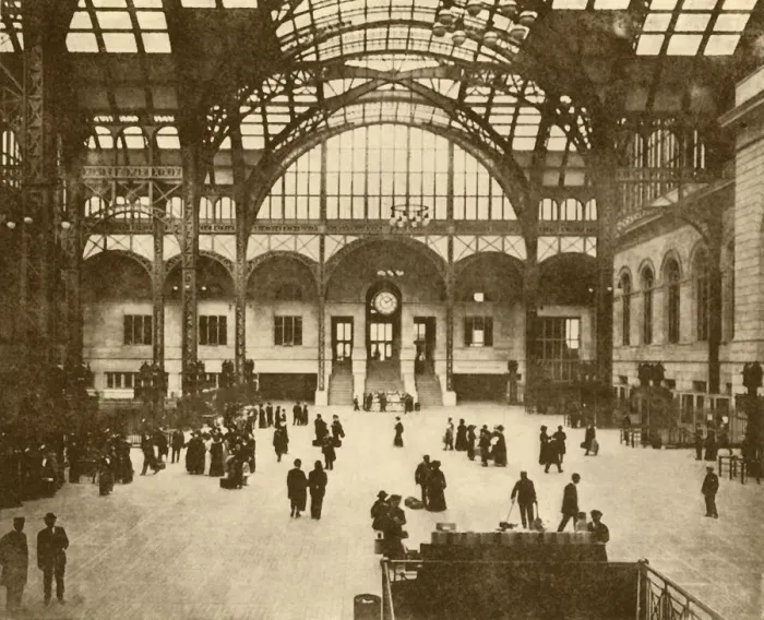 Framed Print : Central Hall, Pennsylvania Station, New York (Pennsylvania Railroad Company), 1930 Framed Print : Central Hall, Pennsylvania Station, New York (Pennsylvania Railroad Company), 1930