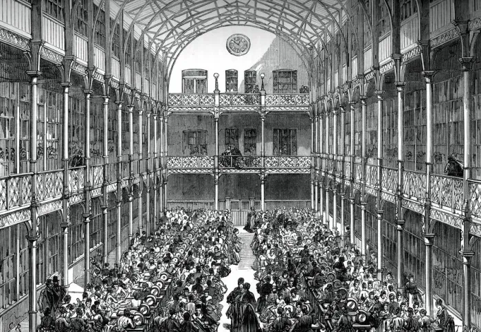 Framed Print : Central hall of the Royal Army Clothing Depot, Pimlico, c1880 Framed Print : Central hall of the Royal Army Clothing Depot, Pimlico, c1880