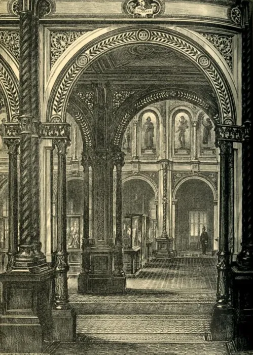Framed Print : Central or Loan Court, South Kensington Museum, c1860s, (1881). Creator: John Watkins Framed Print : Central or Loan Court, South Kensington Museum, c1860s, (1881). Creator: John Watkins