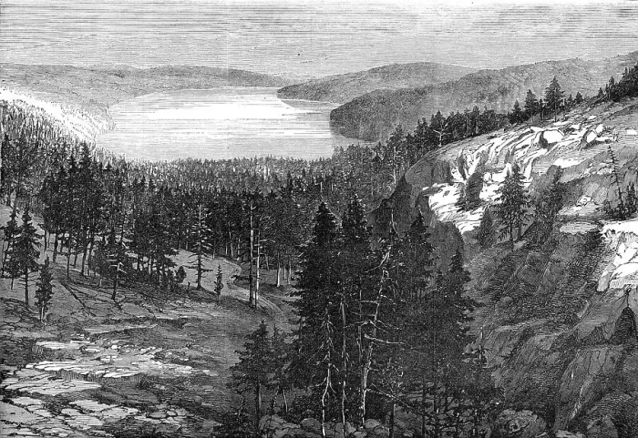 Framed Print : The Central Pacific Railway, North America: Donner Lake, 1868. Creator: Unknown Framed Print : The Central Pacific Railway, North America: Donner Lake, 1868. Creator: Unknown