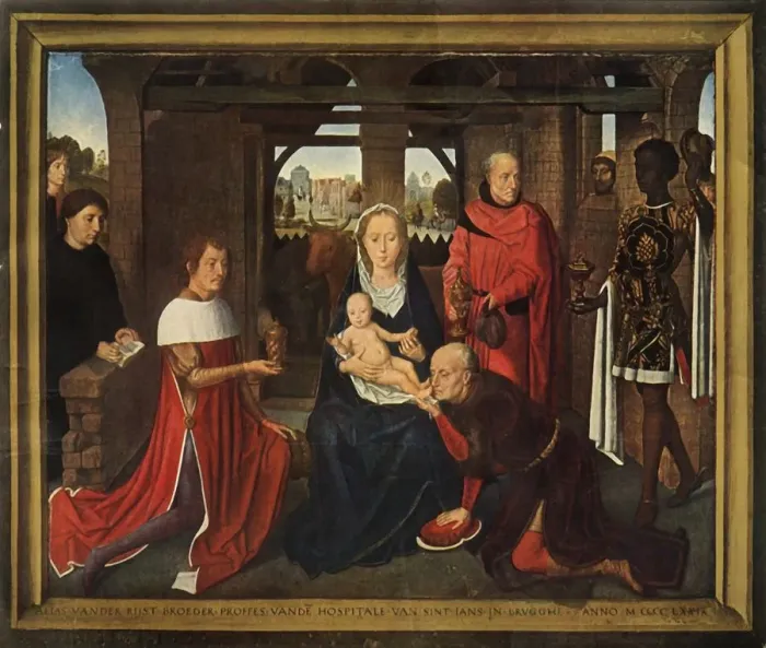 Framed Print : Central panel from triptych the Adoration of the Magi, 1479-1480. Creator: Hans Memling Framed Print : Central panel from triptych the Adoration of the Magi, 1479-1480. Creator: Hans Memling
