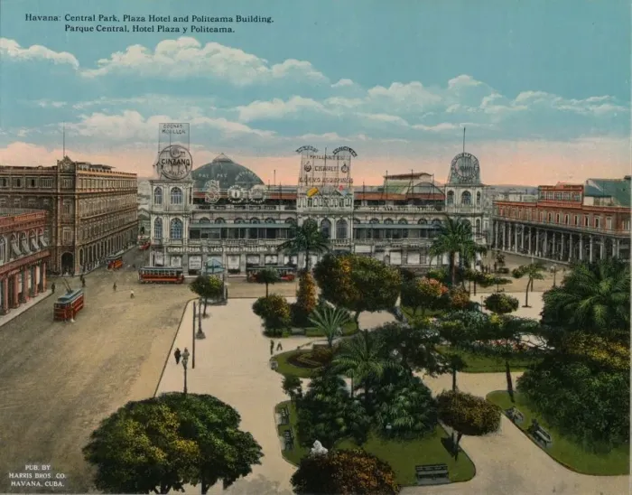 Framed Print : Central Park, Plaza Hotel and Politeama Building, Havana, Cuba, c1920 Framed Print : Central Park, Plaza Hotel and Politeama Building, Havana, Cuba, c1920