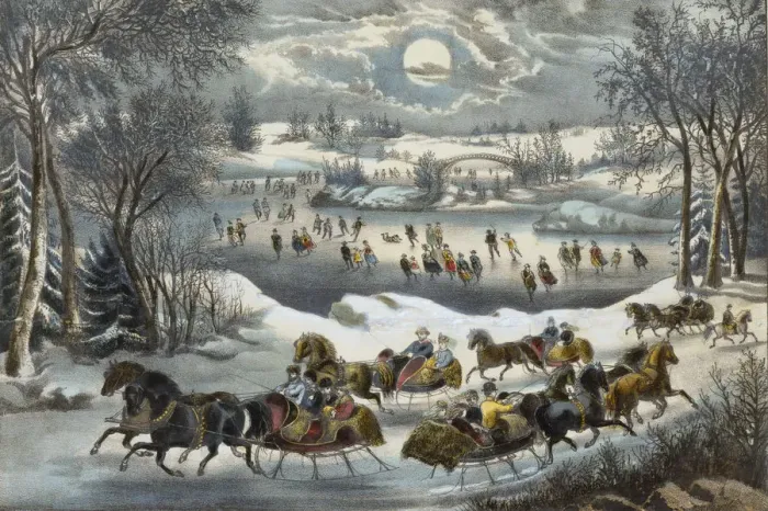 Framed Print : Central Park in Winter, 1877-94. 1877-94. Creators: Nathaniel Currier Framed Print : Central Park in Winter, 1877-94. 1877-94. Creators: Nathaniel Currier