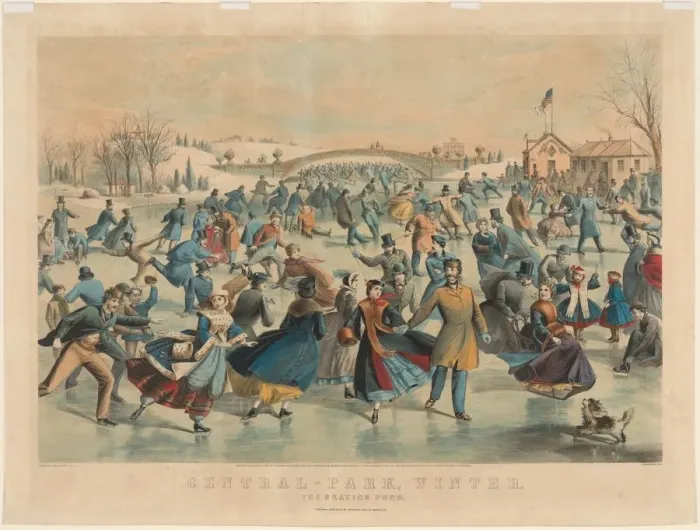 Framed Print : Central Park, Winter: The Skating Pond. Creator: James Merritt Ives (American, 1824-1895) Framed Print : Central Park, Winter: The Skating Pond. Creator: James Merritt Ives (American, 1824-1895)