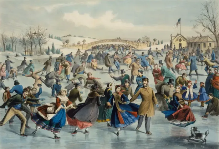 Framed Print : Central Park, Winter - The Skating Pond, 1862. Creator: Lyman Wetmore Atwater Framed Print : Central Park, Winter - The Skating Pond, 1862. Creator: Lyman Wetmore Atwater