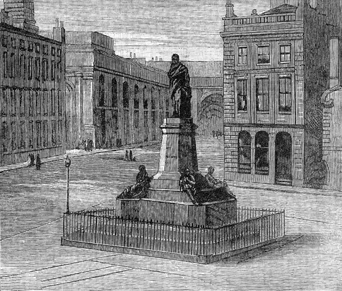 Framed Print : The Century of George Stephenson: monument to Stephenson at Newcastle-On-Tyne, 1881. Creator: Unknown Framed Print : The Century of George Stephenson: monument to Stephenson at Newcastle-On-Tyne, 1881. Creator: Unknown