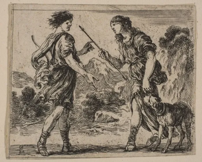 Framed Print : Cephalus and Procris, from Game of Mythology (Jeu de la Mythologie), 1644 Framed Print : Cephalus and Procris, from Game of Mythology (Jeu de la Mythologie), 1644