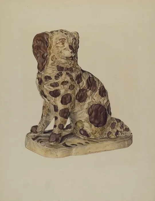 Framed Print : Ceramic Coach Dog, c. 1940. Creator: George Yanosko Framed Print : Ceramic Coach Dog, c. 1940. Creator: George Yanosko