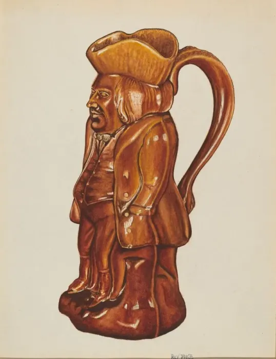 Framed Print : Ceramic Pitcher, 1935 / 1942. Creator: Ray Price Framed Print : Ceramic Pitcher, 1935 / 1942. Creator: Ray Price