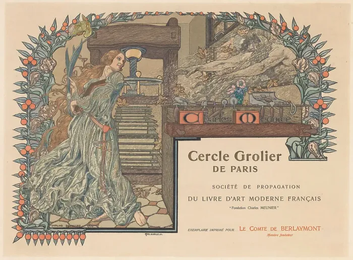 Framed Print : Cercle Grolier de Paris, 1903. Creator: Schwabe, Carlos (1866-1926) Framed Print : Cercle Grolier de Paris, 1903. Creator: Schwabe, Carlos (1866-1926)