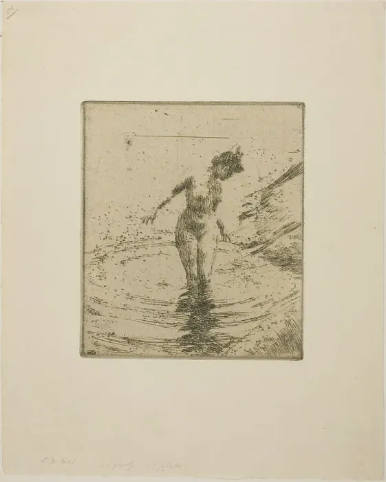Framed Print : Cercles d'eau I, 1907. Creator: Anders Leonard Zorn Framed Print : Cercles d'eau I, 1907. Creator: Anders Leonard Zorn