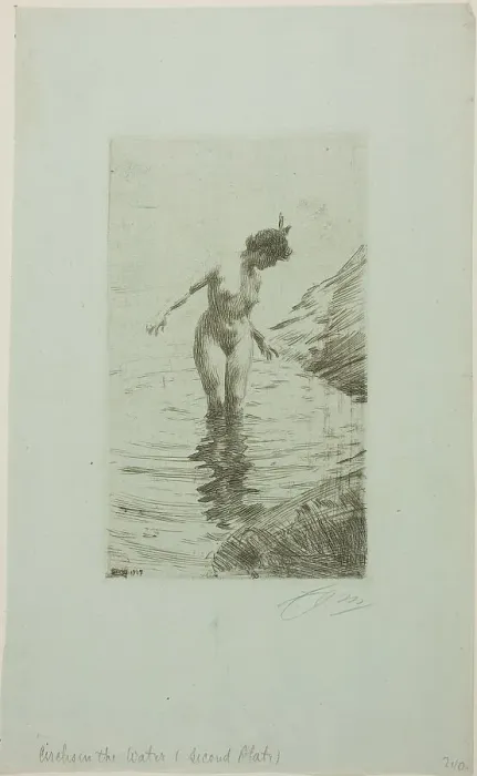 Framed Print : Cercles d'eau II, 1907. Creator: Anders Leonard Zorn Framed Print : Cercles d'eau II, 1907. Creator: Anders Leonard Zorn