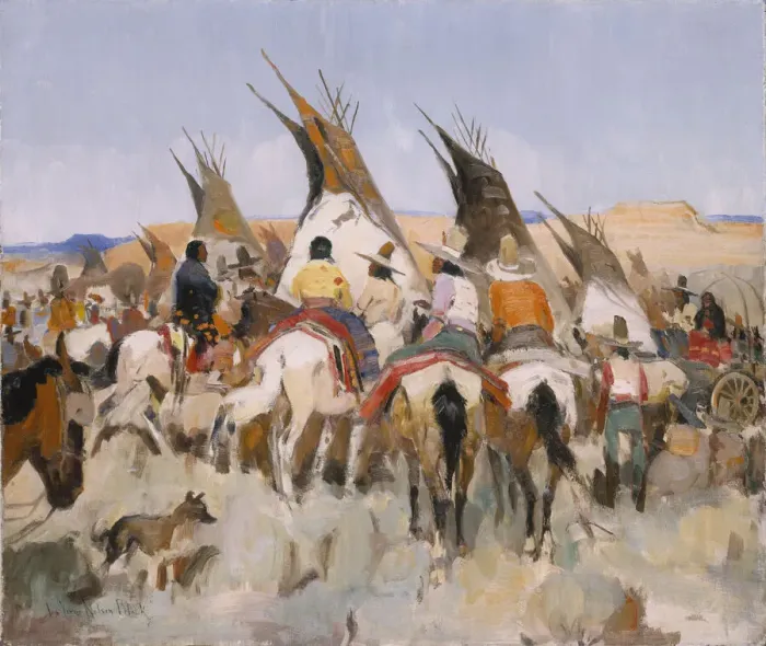 Framed Print : Ceremonial at Black Lake, 1938. Creator: LaVerne Nelson Black Framed Print : Ceremonial at Black Lake, 1938. Creator: LaVerne Nelson Black
