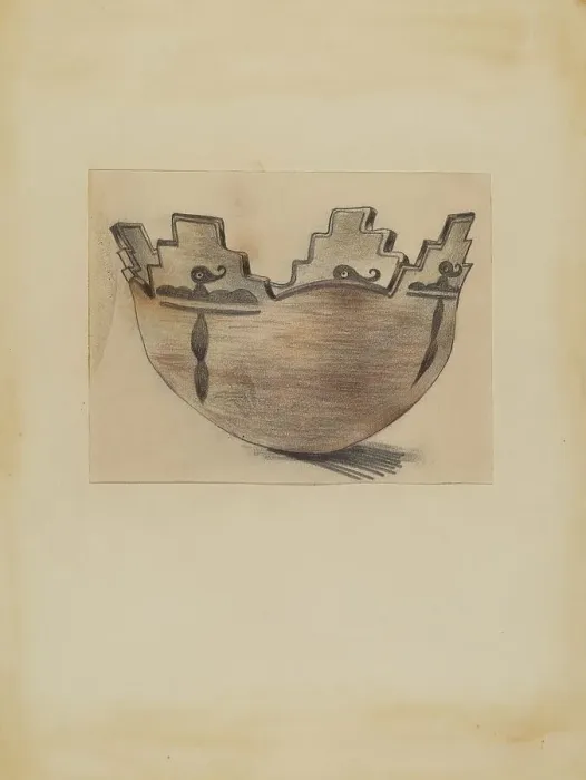 Framed Print : Ceremonial Bowl, 1935. Creator: Michael Trekur Framed Print : Ceremonial Bowl, 1935. Creator: Michael Trekur