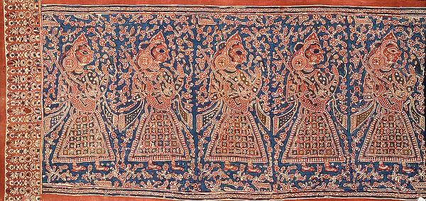 Ceremonial Cloth and Heirloom Textile with Row of Female Musicians (image 1 of 3), 17th century. Creator: Unknown