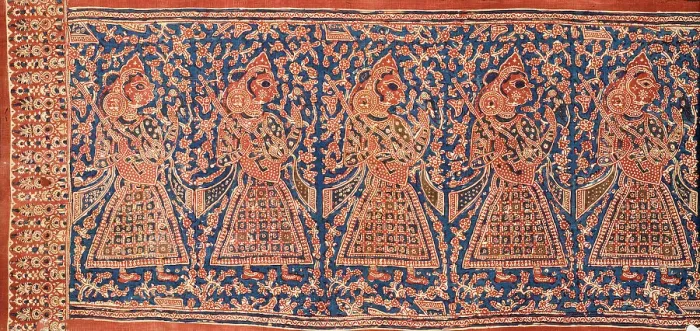 Framed Print : Ceremonial Cloth and Heirloom Textile with Row of Female Musicians (image 1 of 3), 17th century. Creator: Unknown Framed Print : Ceremonial Cloth and Heirloom Textile with Row of Female Musicians (image 1 of 3), 17th century. Creator: Unknown