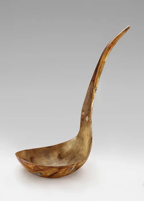 Framed Print : Ceremonial feast ladle with representations of killer whale, bear, and medicine man, 1850-1885. Creator: Unknown Framed Print : Ceremonial feast ladle with representations of killer whale, bear, and medicine man, 1850-1885. Creator: Unknown