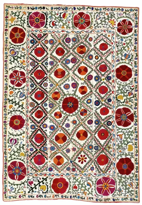 Framed Print : Ceremonial Hanging (Suzani), about 1875. Creator: Unknown Framed Print : Ceremonial Hanging (Suzani), about 1875. Creator: Unknown