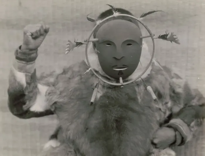 Framed Print : Ceremonial mask-Nunivak, c1929. Creator: Edward Sheriff Curtis Framed Print : Ceremonial mask-Nunivak, c1929. Creator: Edward Sheriff Curtis