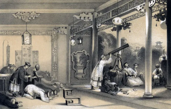 Framed Print : The ceremonies observed in every province and city of China, on the occasion of an eclipse, 1847. Artist: JW Giles Framed Print : The ceremonies observed in every province and city of China, on the occasion of an eclipse, 1847. Artist: JW Giles