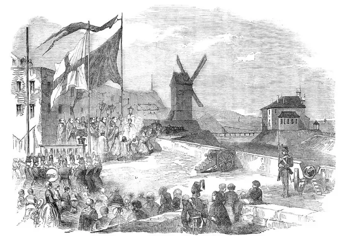 Framed Print : Ceremony of the Blessing of the Sea, at Ostend, 1854. Creator: Unknown Framed Print : Ceremony of the Blessing of the Sea, at Ostend, 1854. Creator: Unknown