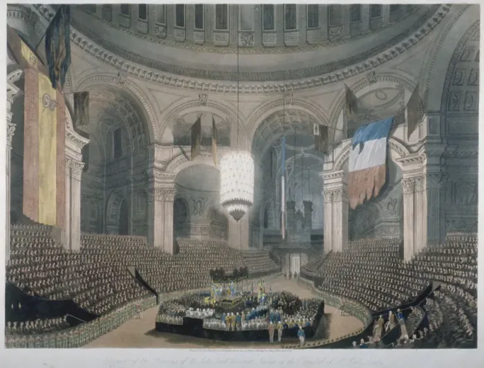 Framed Print : The ceremony of Lord Nelsons burial at St Pauls Cathedral, City of London, 1806 Framed Print : The ceremony of Lord Nelsons burial at St Pauls Cathedral, City of London, 1806