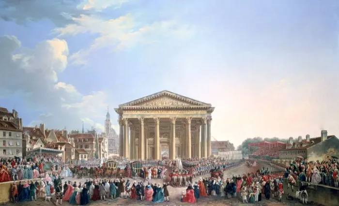 Framed Print : Ceremony at the New Church of St Genevieve, 1765. Artist: Pierre Antoine de Machy Framed Print : Ceremony at the New Church of St Genevieve, 1765. Artist: Pierre Antoine de Machy