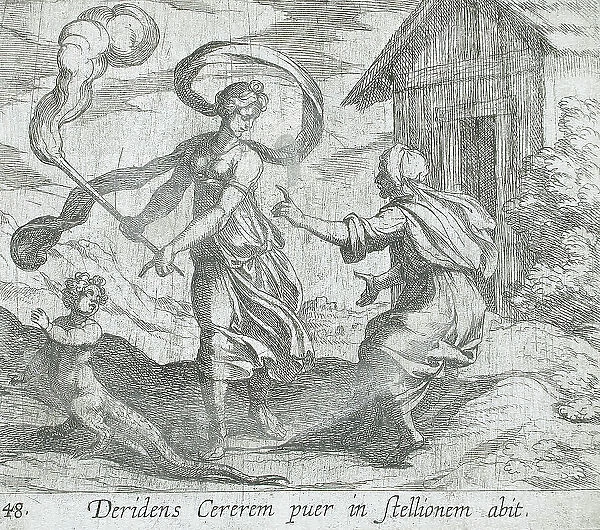 Ceres Turning a Boy into a Lizard, published 1606. Creators: Antonio Tempesta, Wilhelm Janson