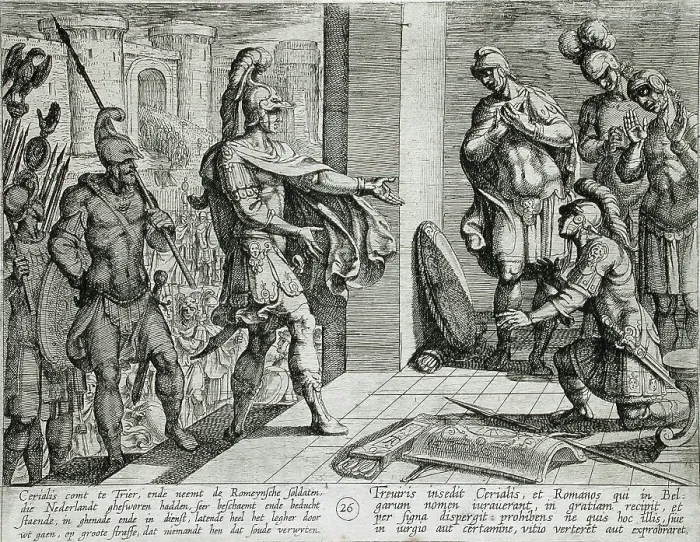 Framed Print : Cerialis Pardons and Relieves Roman Soldiers Who had Helped Civilis, Publshed 1612. Creator: Antonio Tempesta Framed Print : Cerialis Pardons and Relieves Roman Soldiers Who had Helped Civilis, Publshed 1612. Creator: Antonio Tempesta