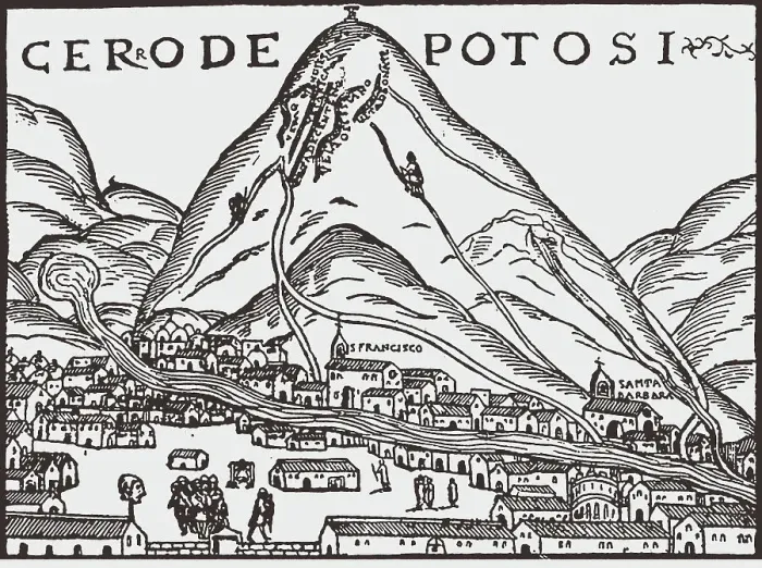 Framed Print : Cerro de Potosí, 1552. Creator: Cieza de León; Pedro de (1522-1554) Framed Print : Cerro de Potosí, 1552. Creator: Cieza de León; Pedro de (1522-1554)