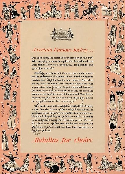 A certain Famous Jockey Abdullas for choice, 1939