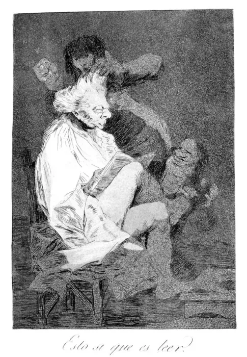Framed Print : That certainly is being able to read, 1799. Artist: Francisco Goya