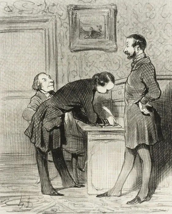 Framed Print : C'est bien parce que c'est votre ami... 1845. Creator: Honore Daumier Framed Print : C'est bien parce que c'est votre ami... 1845. Creator: Honore Daumier