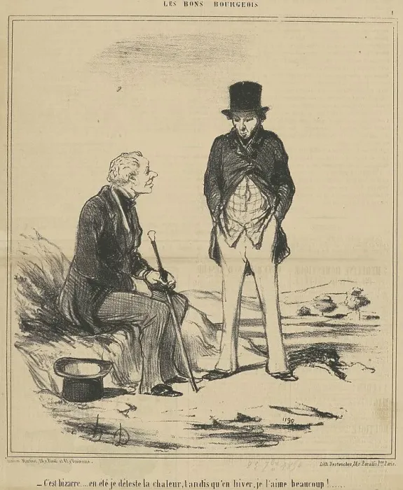 Framed Print : C'est bizarre... été, 19th century. Creator: Honore Daumier