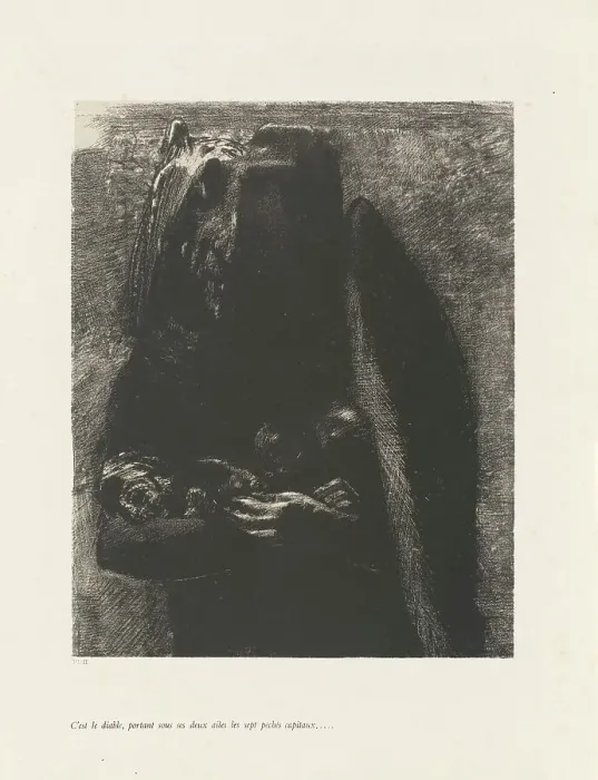 Framed Print : C'est le Diable, 1888. Creator: Odilon Redon Framed Print : C'est le Diable, 1888. Creator: Odilon Redon
