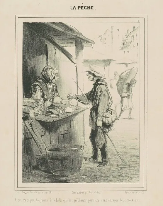 Framed Print : C'est presque toujours a la halle... 19th century. Creator: Honore Daumier Framed Print : C'est presque toujours a la halle... 19th century. Creator: Honore Daumier