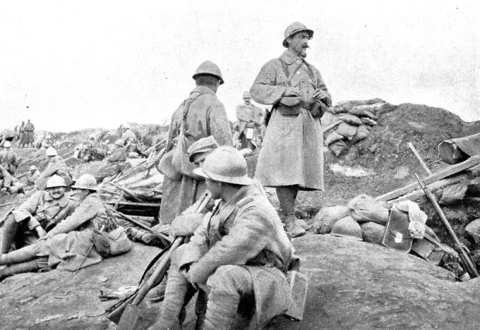 Framed Print : Ceux de Bouchavesnes; elements d'une compagnie du 1er bataillon du 44e infanterie... 1916. Creator: Unknown Framed Print : Ceux de Bouchavesnes; elements d'une compagnie du 1er bataillon du 44e infanterie... 1916. Creator: Unknown