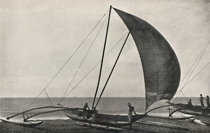 Framed Print : Ceylonesisches Seefischerboot mit Ausleger, 1926 Framed Print : Ceylonesisches Seefischerboot mit Ausleger, 1926