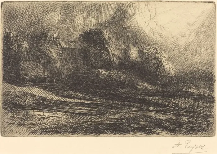 Framed Print : Chailli Seen in a Storm (Chailli: Effet d orage). Creator: Alphonse Legros Framed Print : Chailli Seen in a Storm (Chailli: Effet d orage). Creator: Alphonse Legros